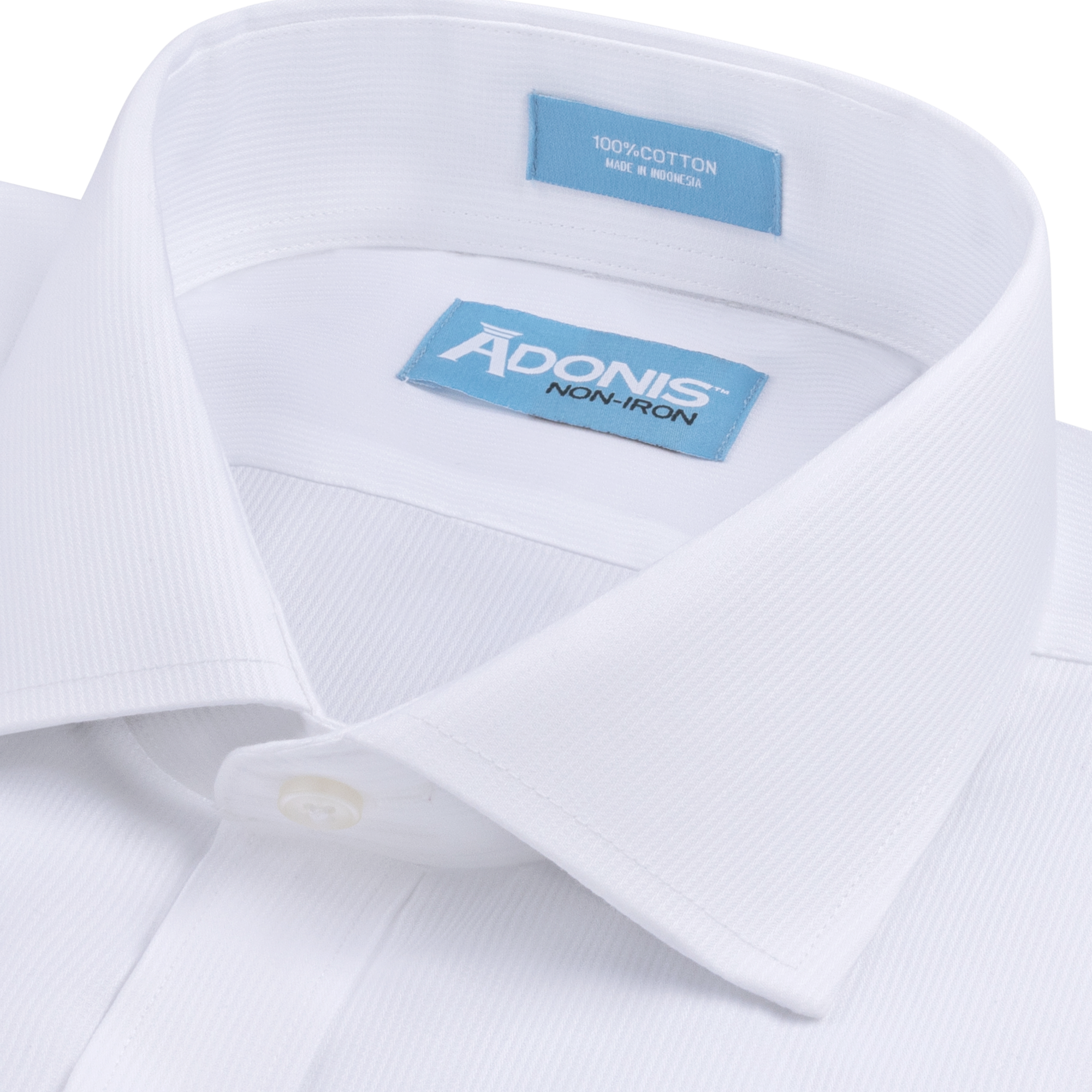 Mens Classic Fit Non Iron Cotton Ribbon Button Cuff Dress Shirt