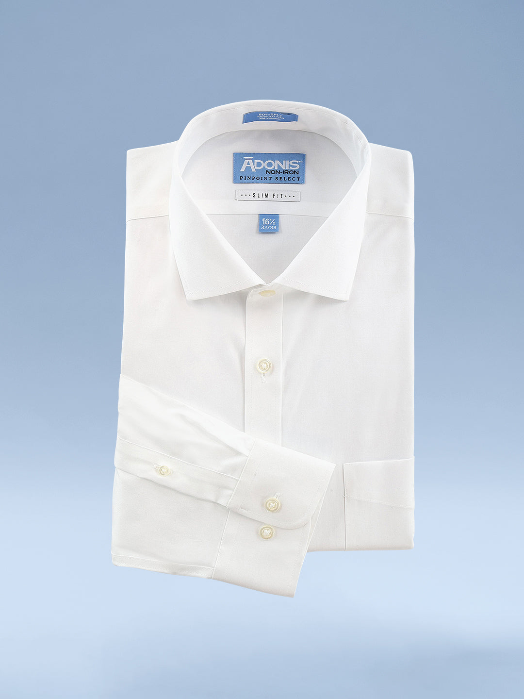 Mens Slim Fit Non Iron Cotton Pinpoint Button Cuff Dress Shirt - No Pocket