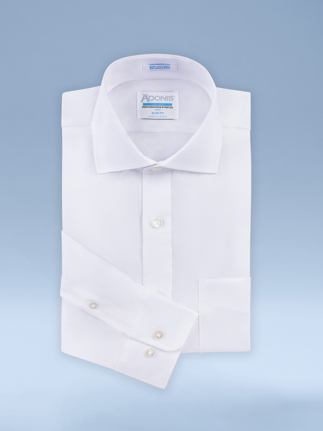 Mens Slim Fit Non Iron Cotton Performance Stretch Diamond Button Cuff Dress Shirt
