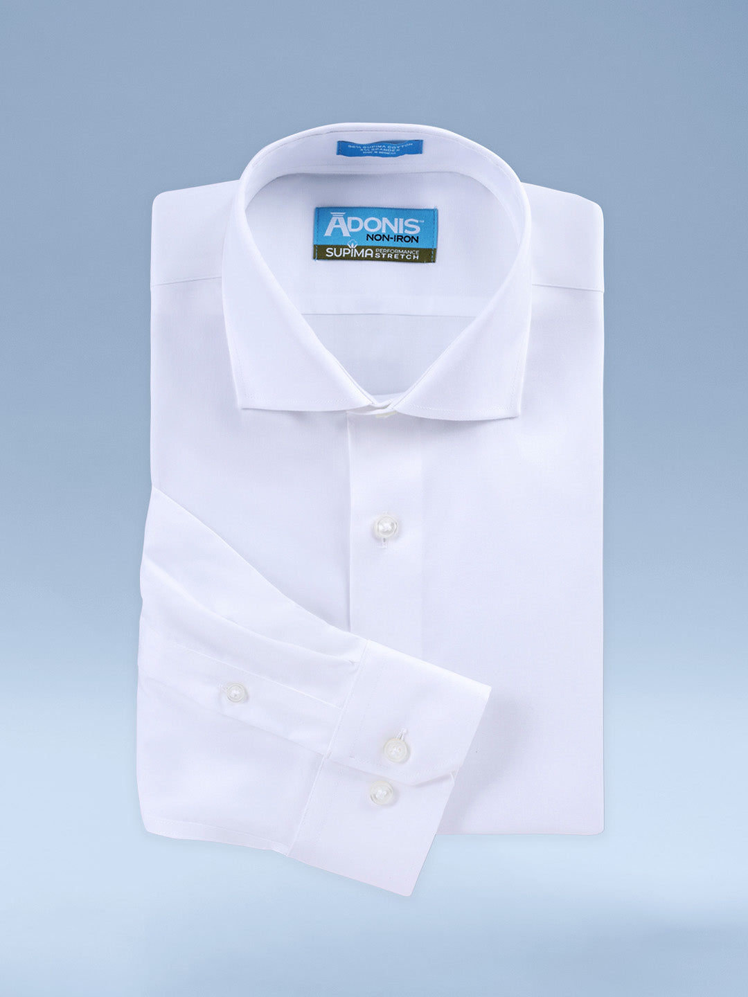 Mens Classic Fit Non Iron Cotton &quot;Supima Performance Stretch Twill&quot; Button Cuff Dress Shirt