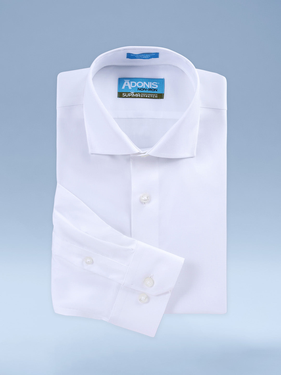 Mens Classic Fit Non Iron Cotton Performance Stretch Twill Button Cuff Dress Shirt