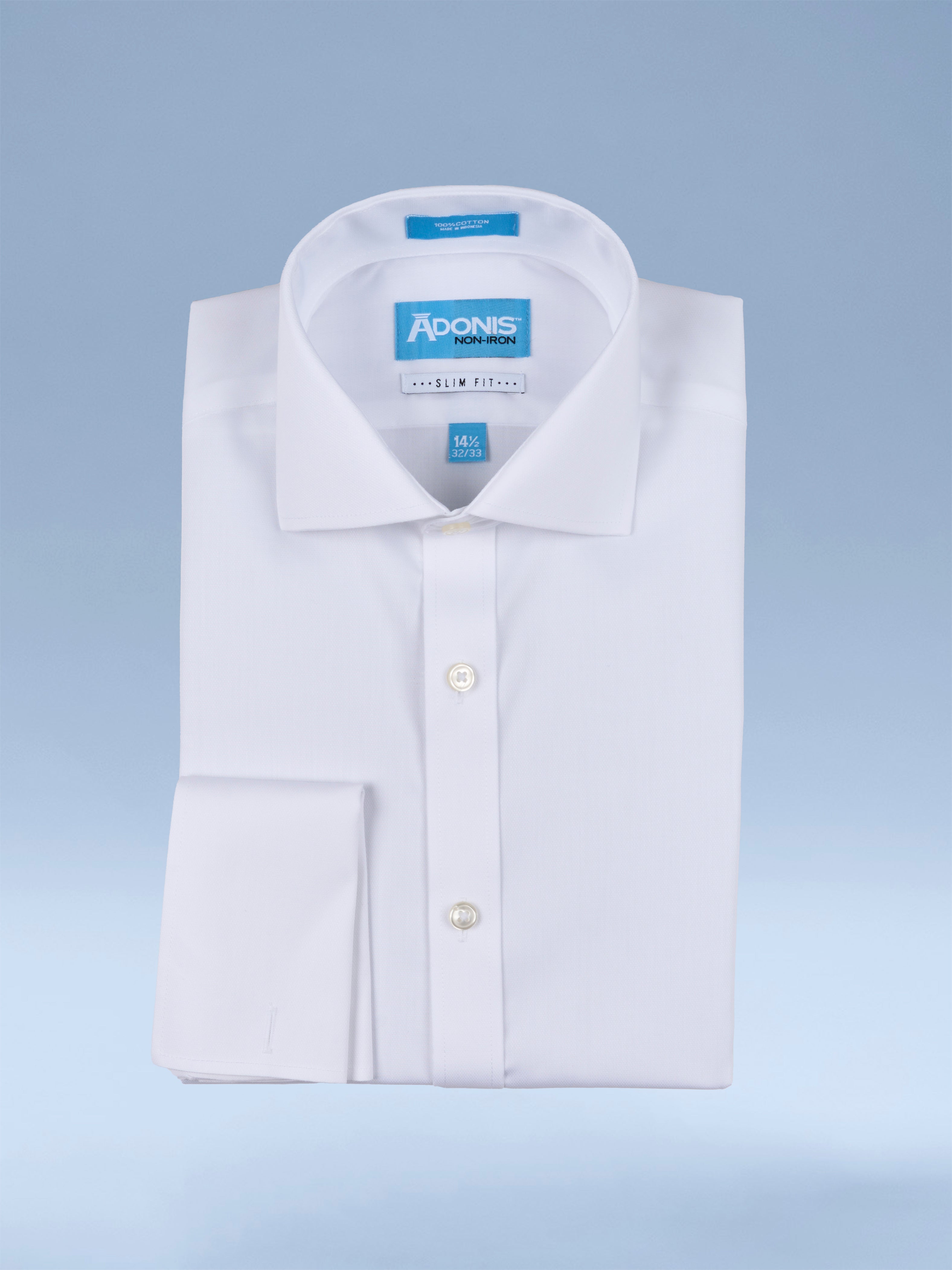 Mens Slim Fit Non Iron "Subtle Diamond Pattern" French Cuff Dress Shirt
