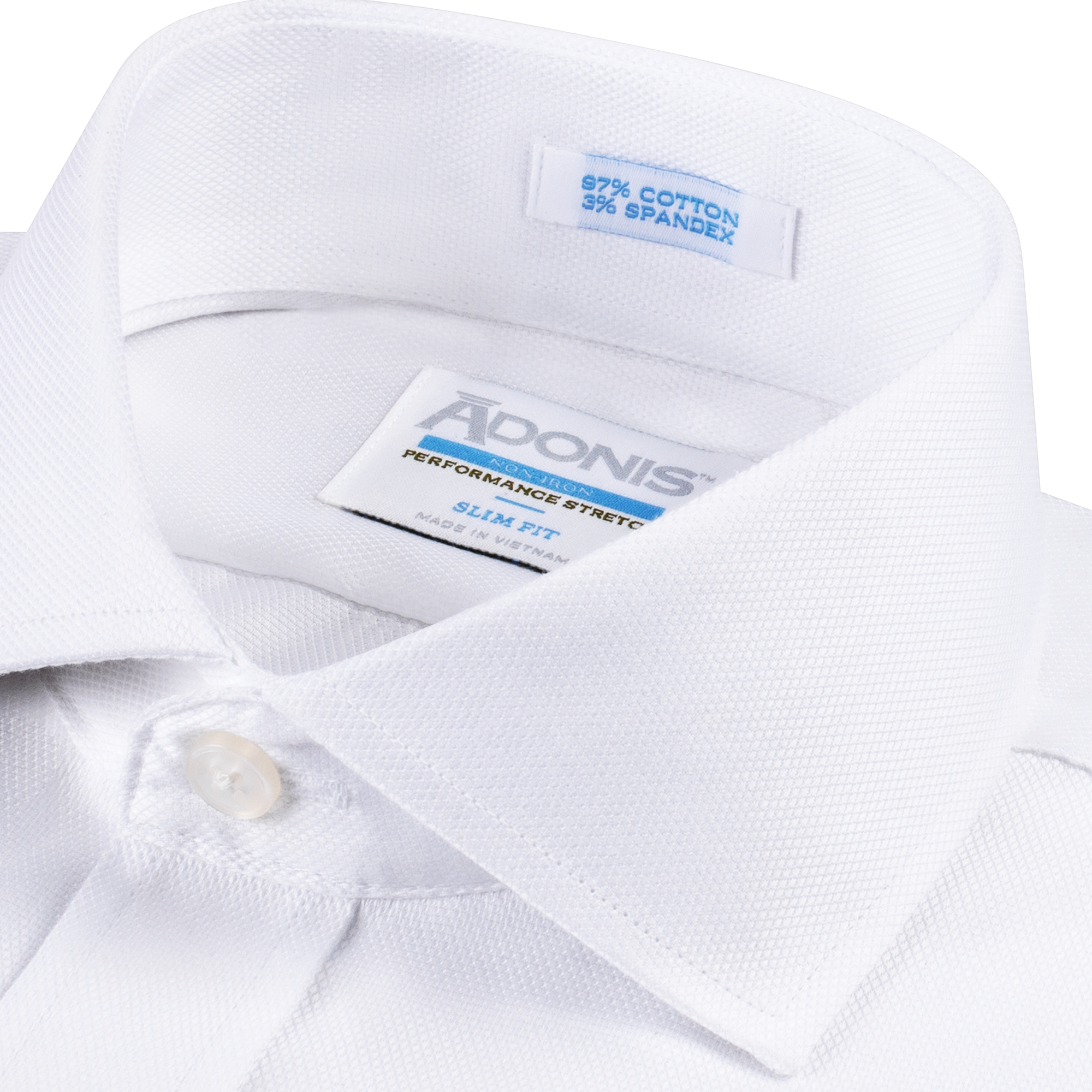 Mens Slim Fit Non Iron Cotton Performance Stretch Diamond Button Cuff Dress Shirt