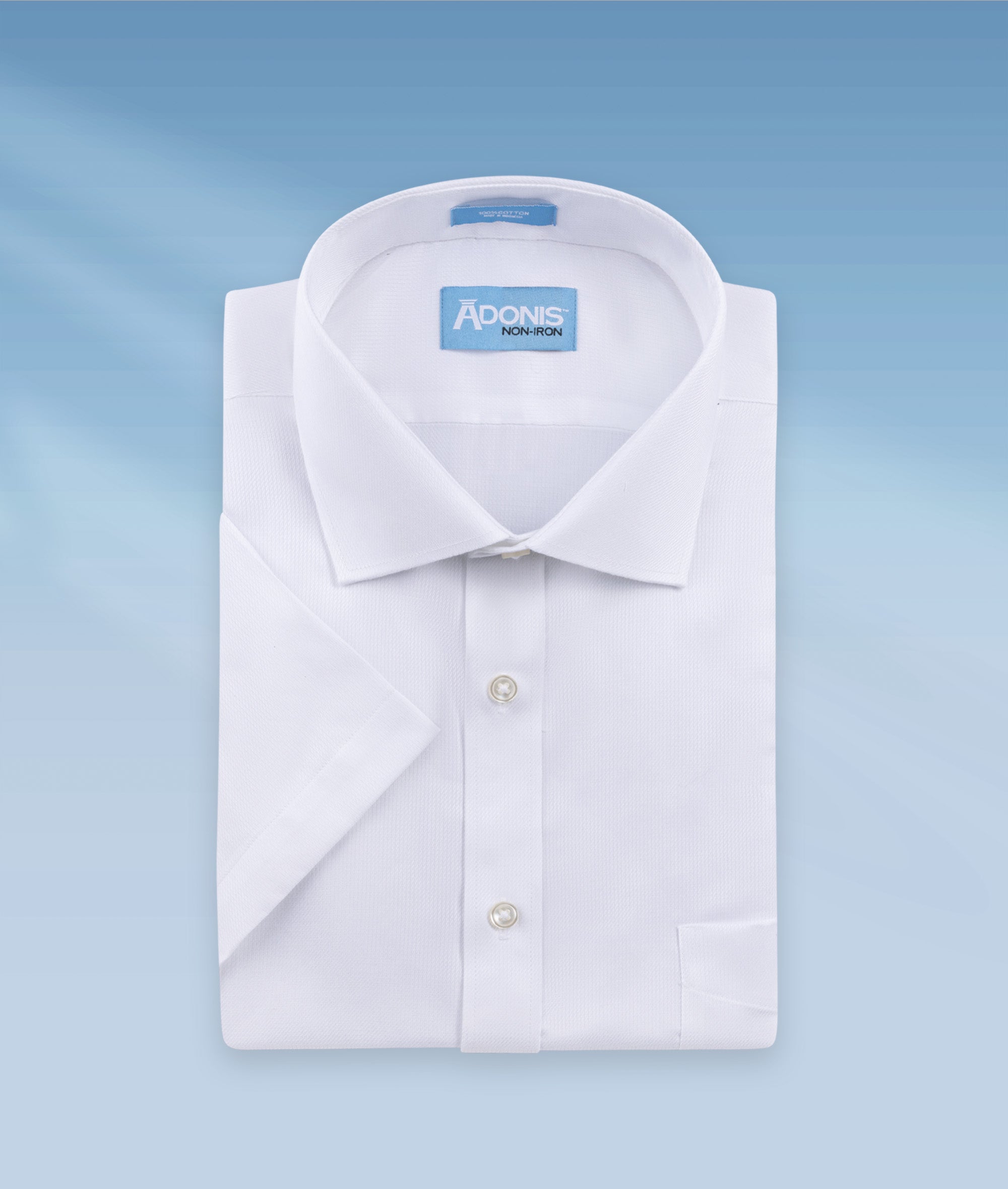Mens Classic Fit Non Iron Cotton Twine Short Sleeve Dress Shirt