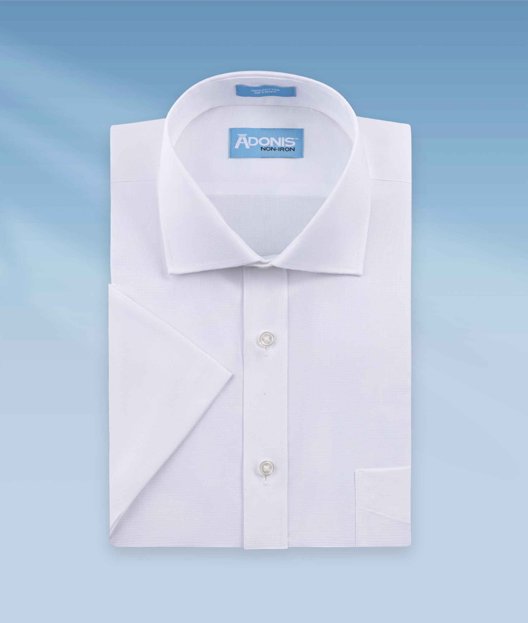 Mens Classic Fit Non Iron Cotton Serene Short Sleeve Dress Shirt