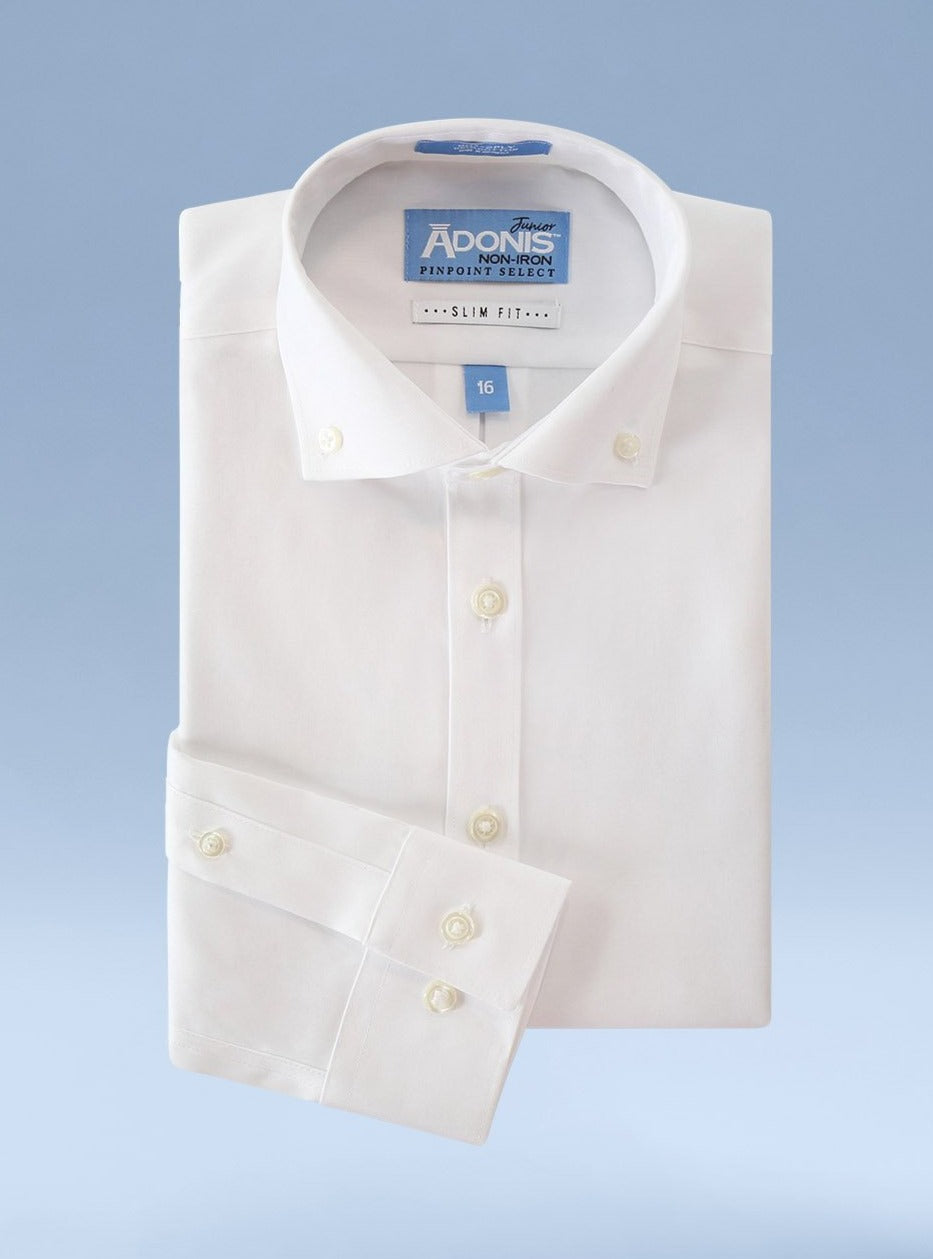 Boys Slim Fit Non Iron Cotton Pinpoint Dress Shirt with Button Down Collar Boys Slim Fit Non Iron Cotton Pinpoint Dress Shirt with Button Down Collar