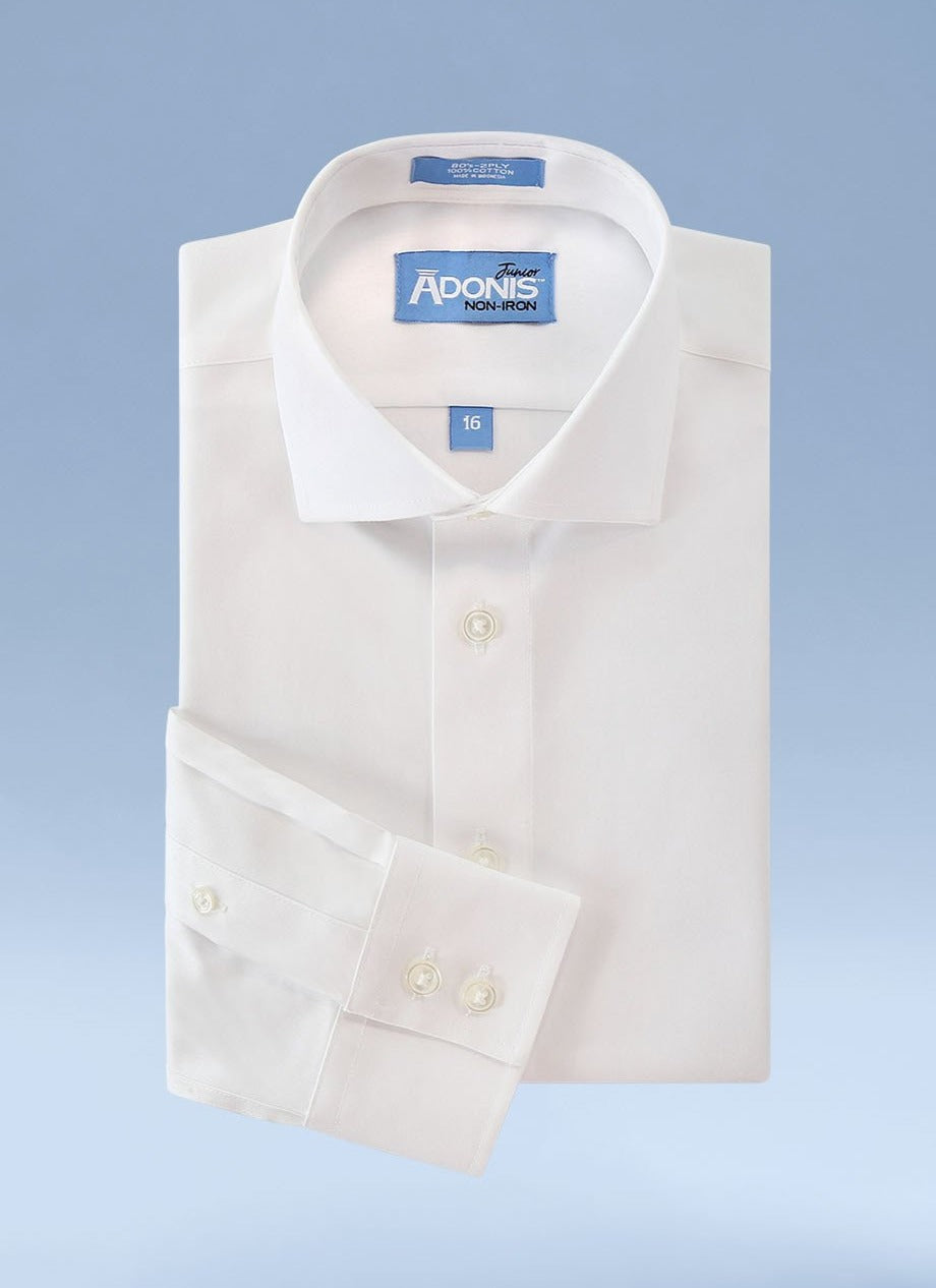 Boys Classic Fit Non Iron Cotton Supima Twill Button Cuff Dress Shirt