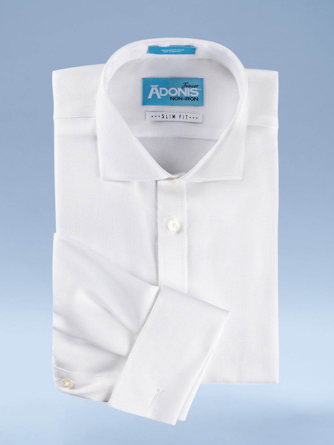Boys Slim Fit Non Iron Cotton Dazzle French Cuff Dress Shirt