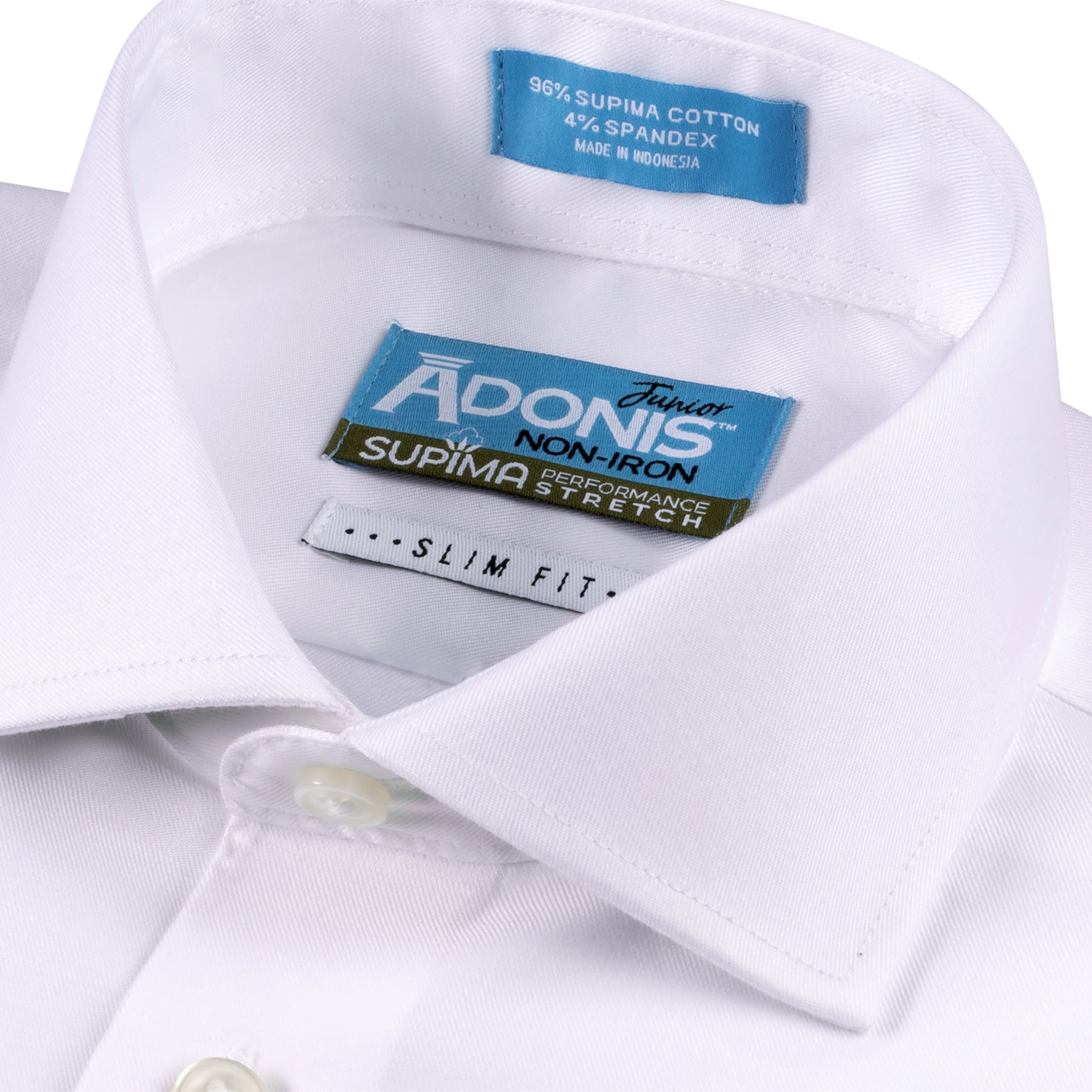 Boys Slim Fit Non Iron Cotton Performance Stretch Twill Button Cuff Dress Shirt