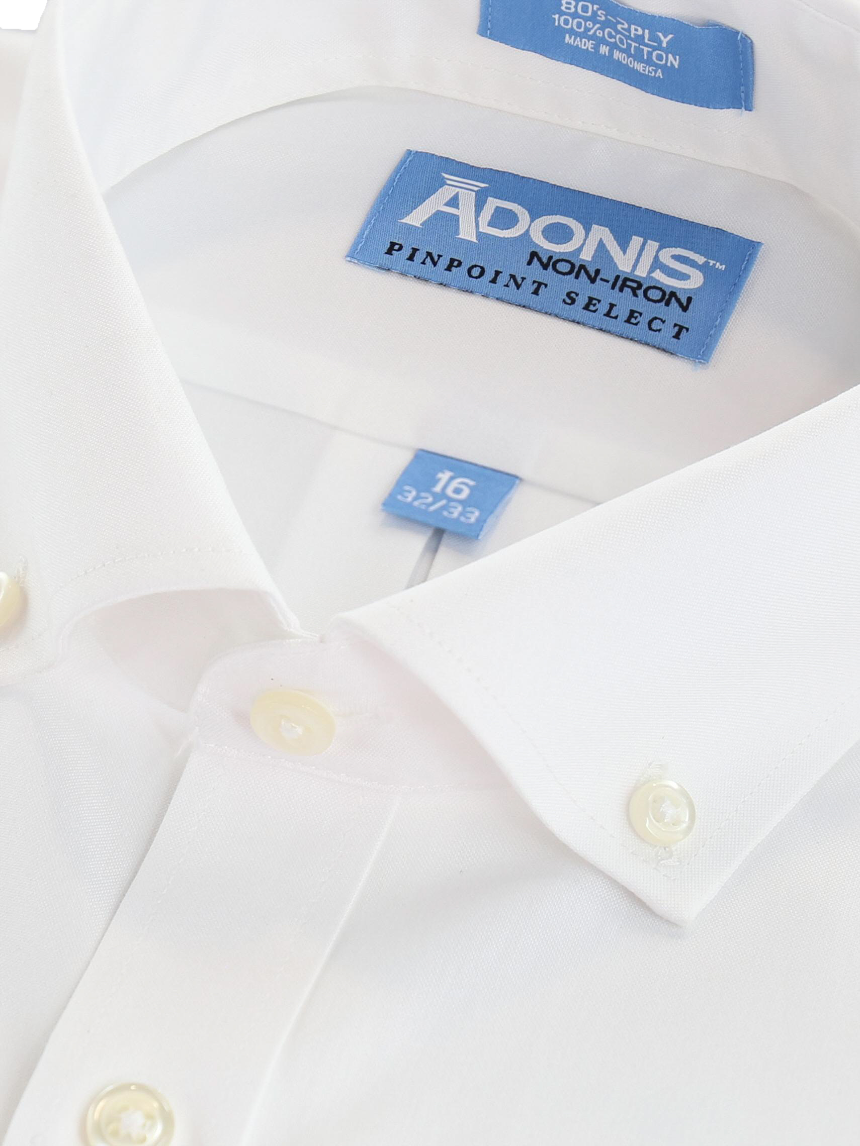 Mens Classic Fit Non Iron Cotton Pinpoint Button Cuff Dress Shirt with Button Down Collar
