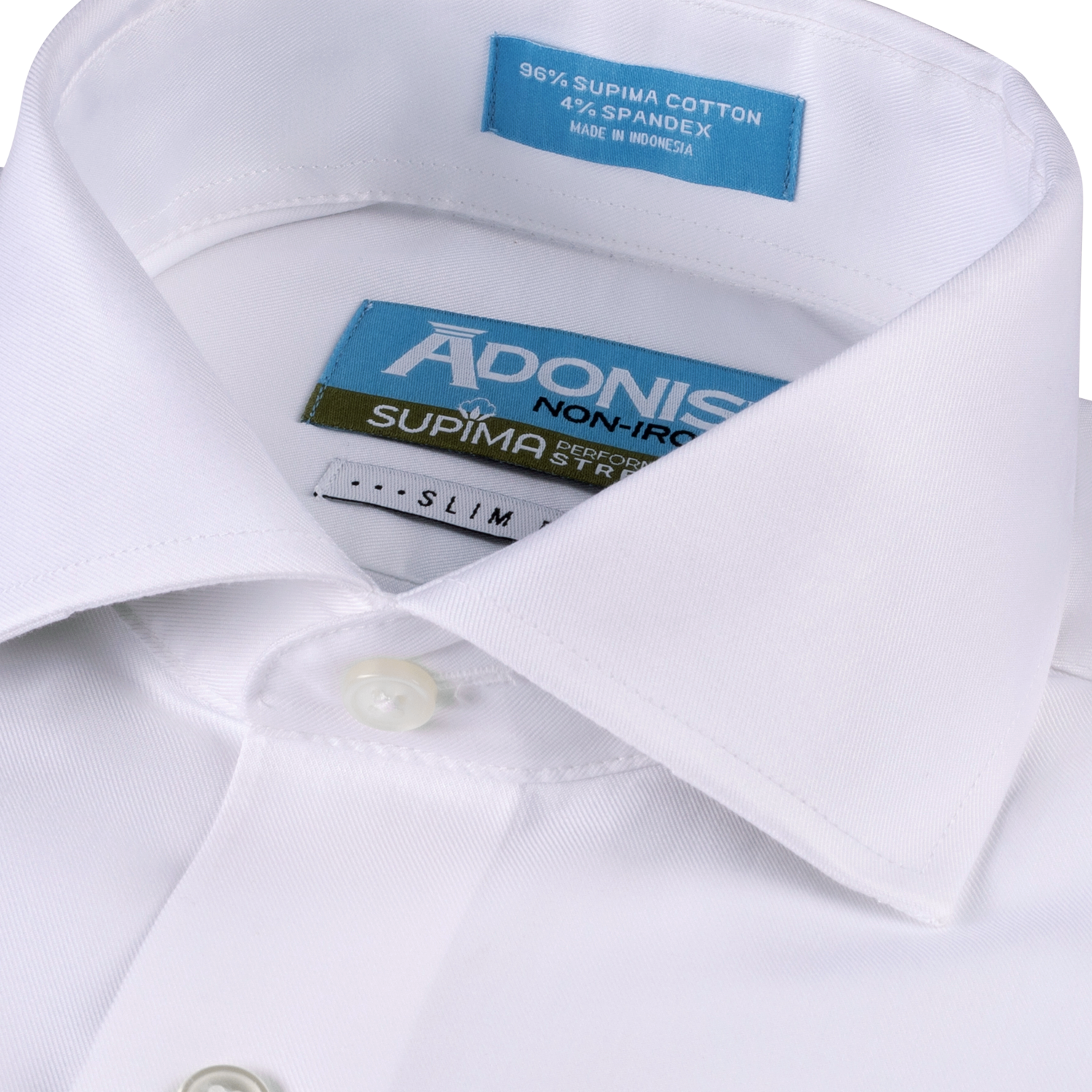 Mens Slim Fit Non Iron Cotton Performance Stretch Twill Dress Shirt