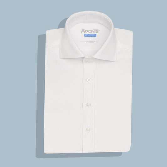 Boys Slim Fit Button Cuff Four Way Stretch Dress Shirt