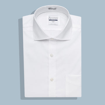 Mens Classic Fit Button Cuff Easy Care Signature Twill Stretch Dress Shirt