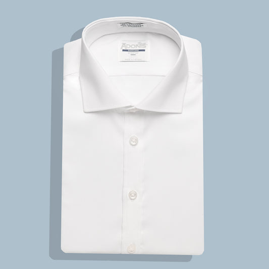 Boys Classic Fit Button Cuff Easy Care Cotton Fine Pique Stretch Dress Shirt