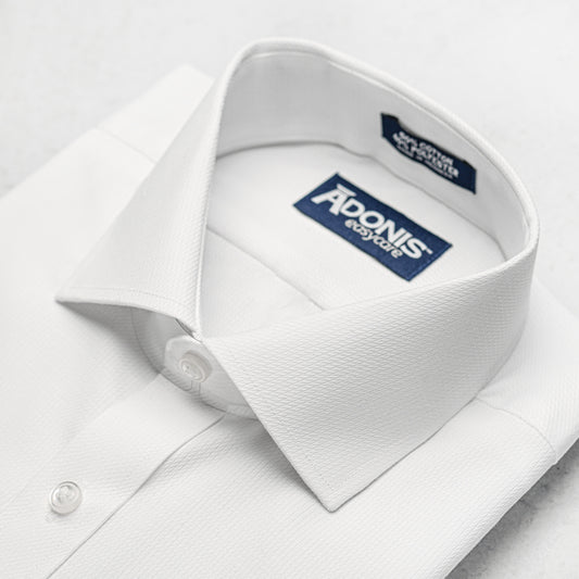 Mens Classic Fit French Cuff Easy Care Cotton Braid Dress Shirt (with Pocket)