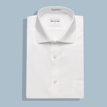 Mens Classic Fit Button Cuff Easy Care Cotton Classic Twill Dress Shirt (with Pocket)