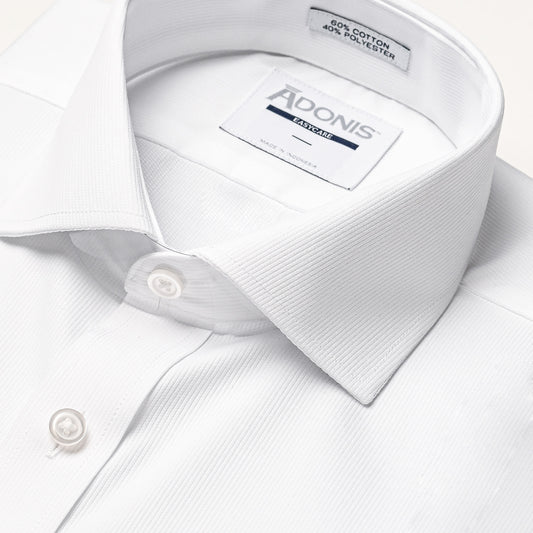 Boys Slim Fit Button Cuff Easy Care Cotton Vintage Pique Dress Shirt