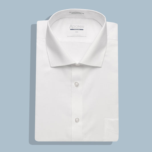 Mens Classic Fit Button Cuff Easy Care Cotton Diamond Cut Dress Shirt (with Pocket)