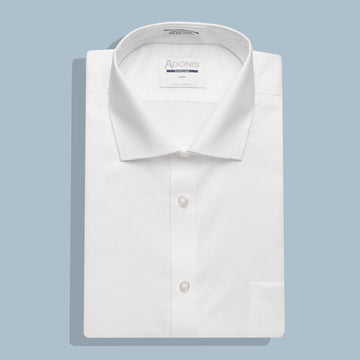 Mens Slim Fit Button Cuff Easy Care Cotton Magic Dress Shirt (with Pocket)