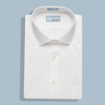 Mens Classic Fit Short Sleeve Non Iron 100% Cotton Twine Dress Shirt (with Pocket)
