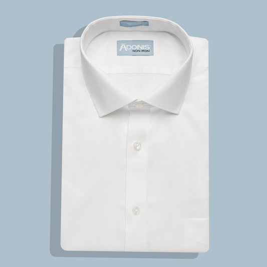 Mens Classic Fit Short Sleeve Non Iron 100% Cotton Twine Dress Shirt (with Pocket)