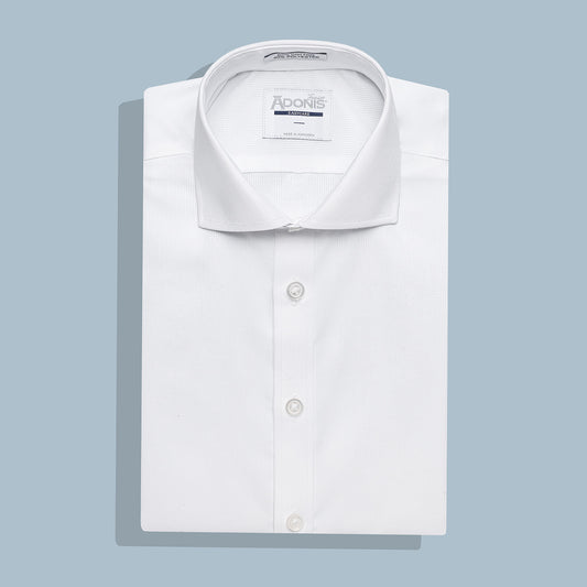 Boys Classic Fit Button Cuff Easy Care Cotton Vintage Pique Dress Shirt